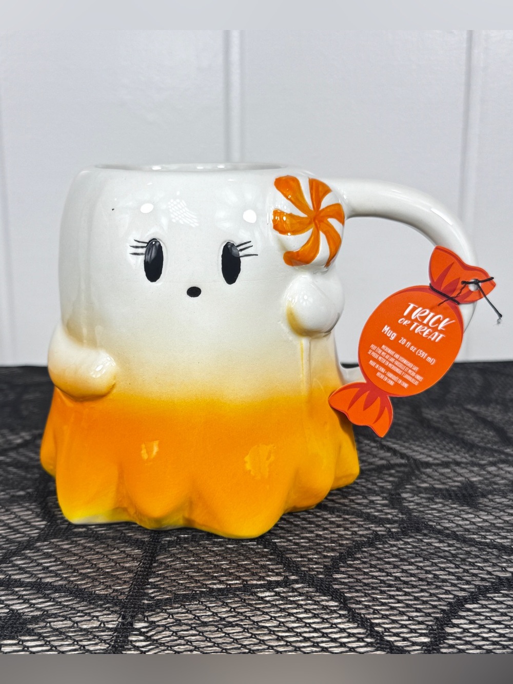 NEW Trick or Treat Ghost Lollipop Halloween Mug